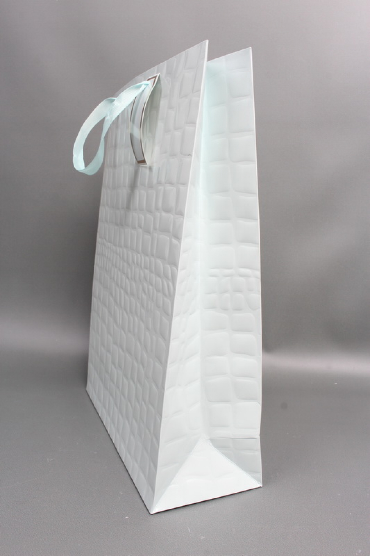 Сумка Люкс Лак тиснение кожа 31*42*12 голубой L223