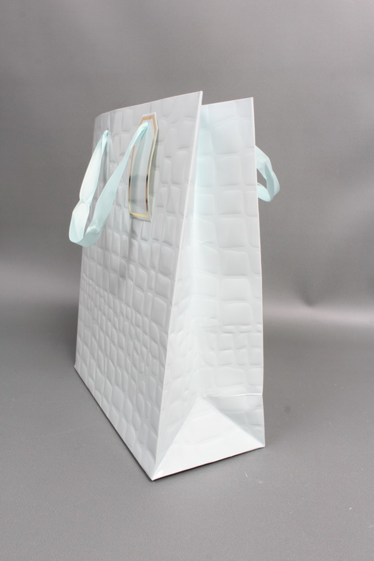 Сумка Люкс Лак тиснение кожа 26*32*12 голубой L224