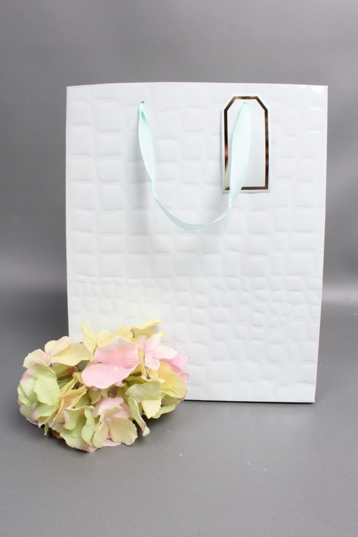 Сумка Люкс Лак тиснение кожа 26*32*12 голубой L224