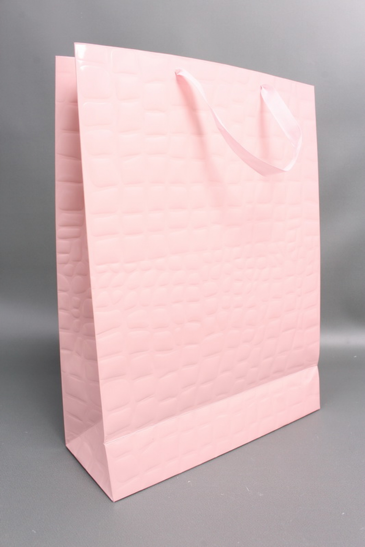 Сумка Люкс Лак тиснение кожа 31*42*12 персик L223