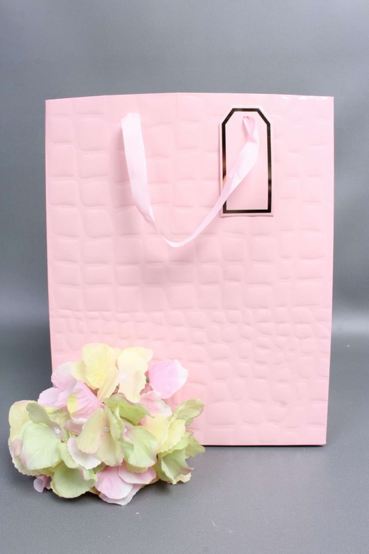 Сумка Люкс Лак тиснение кожа 26*32*12 персик L224