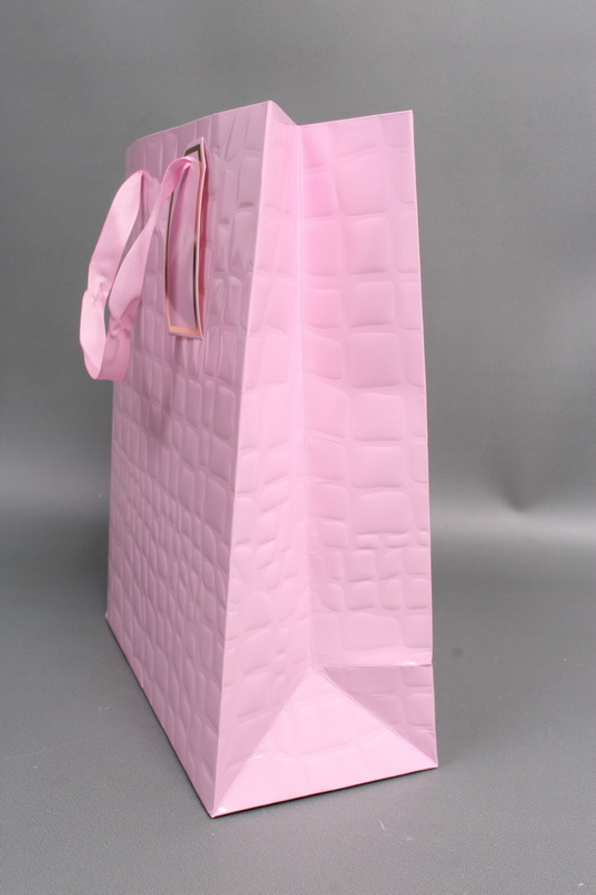 Сумка Люкс Лак тиснение кожа 26*32*12 розовый L224