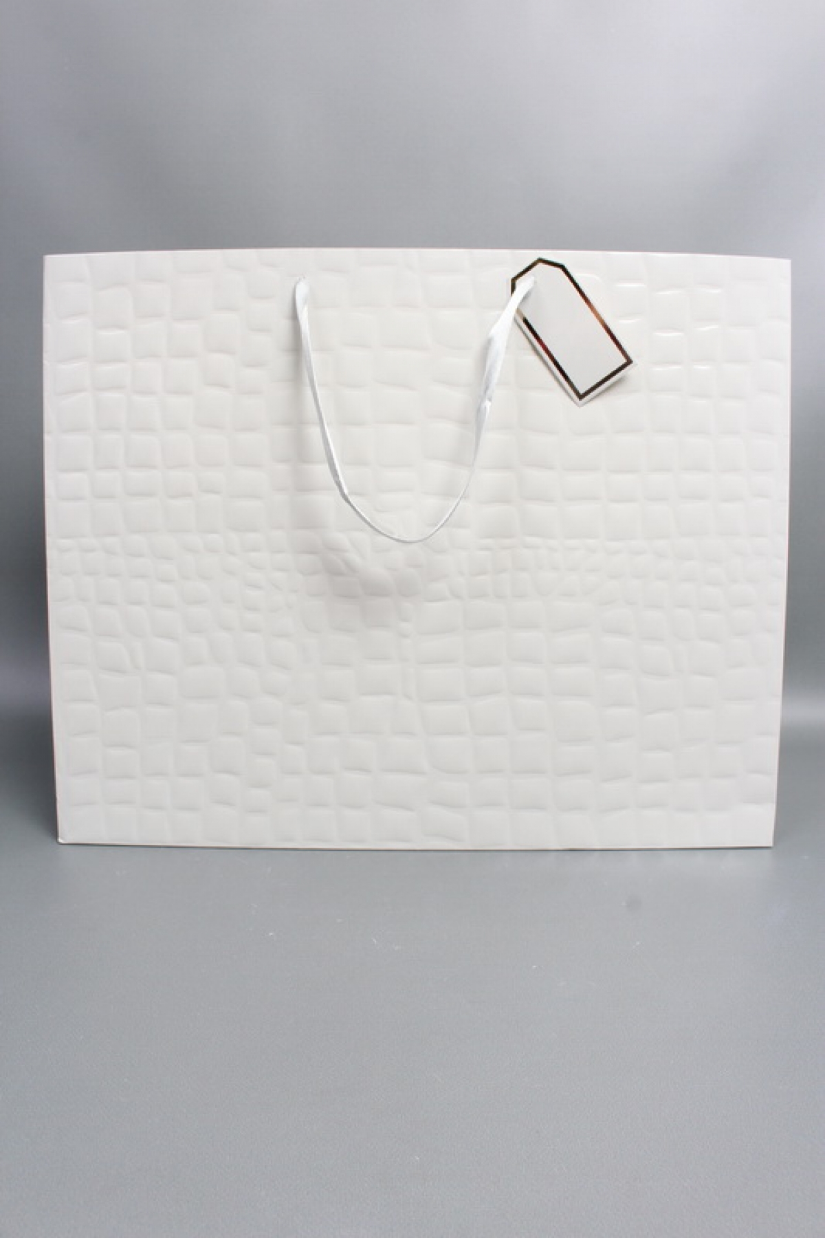 Сумка Люкс Лак тиснение кожа 50*40*15 серый L494