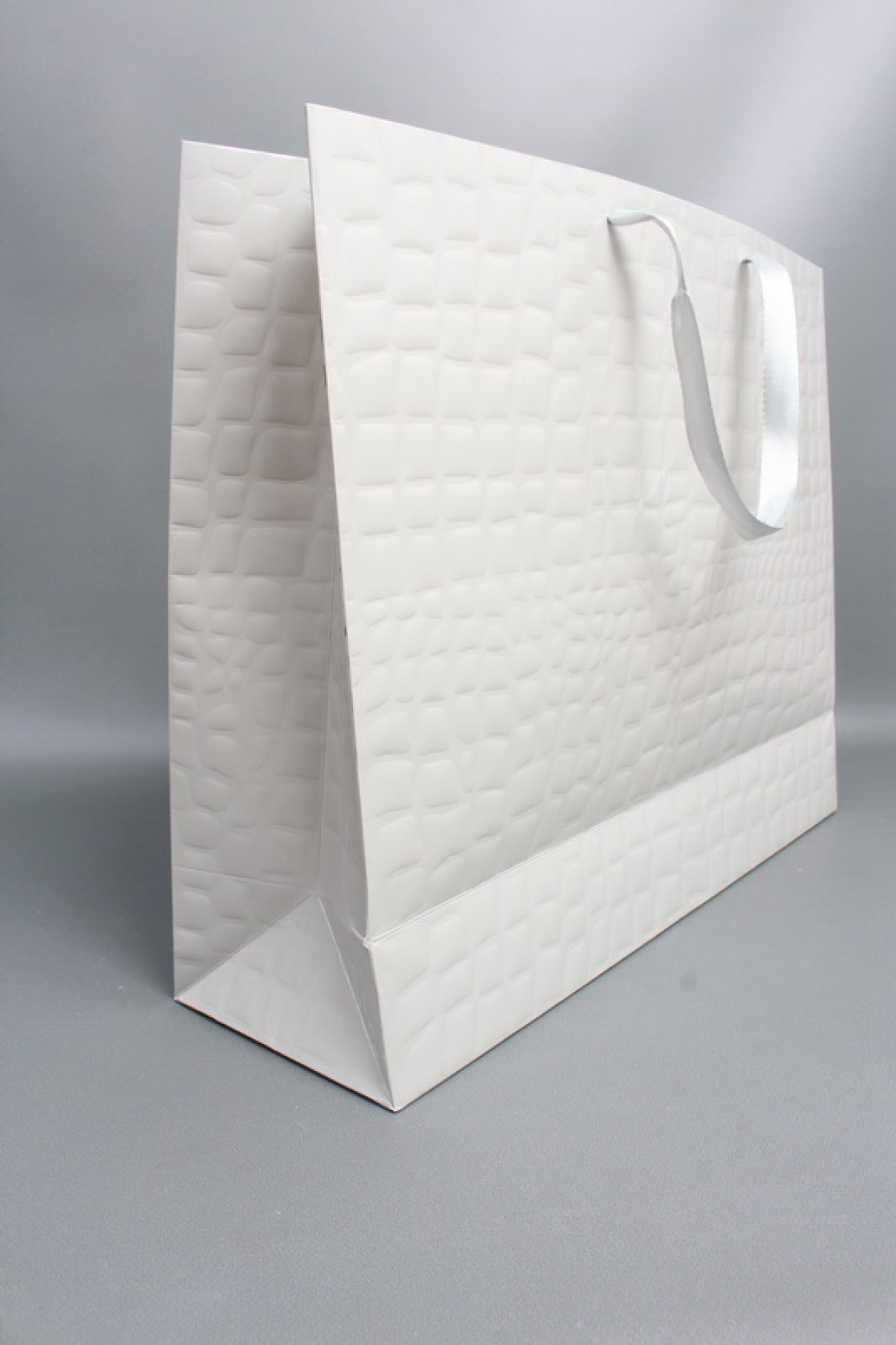 Сумка Люкс Лак тиснение кожа 50*40*15 серый L494