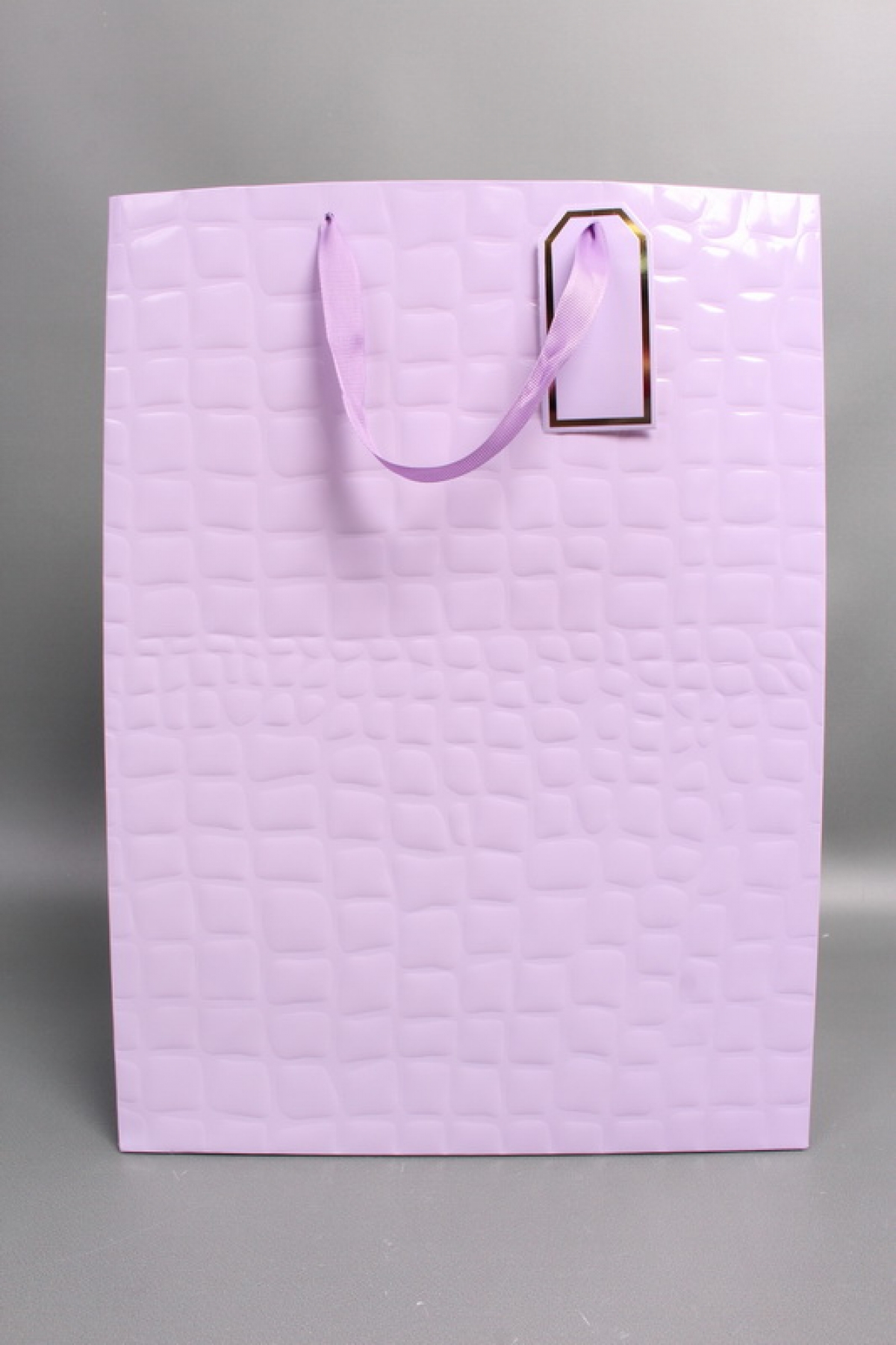 Сумка Люкс Лак тиснение кожа 31*42*12 сирень L223