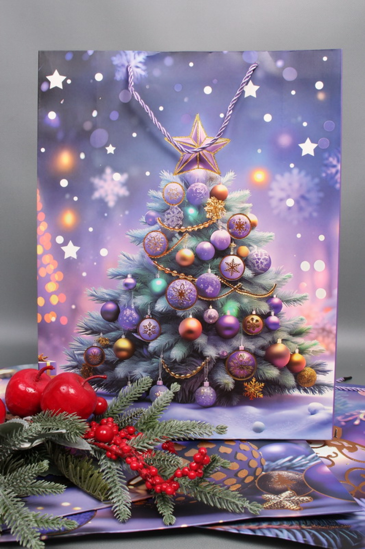 Сумка ЛЮКС Новогодняя ночь НГ с блестками 31*41*12  N1939