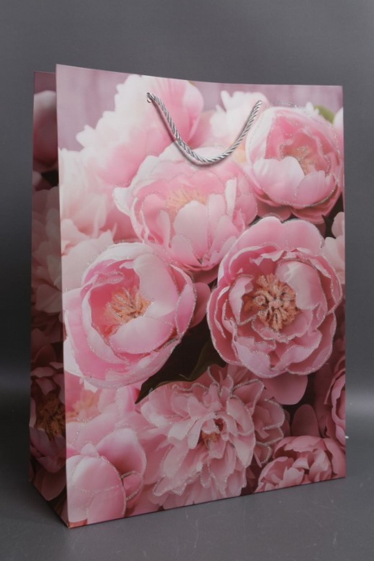 Сумка Люкс Пионы с блестками  31*42*12  L244 Цена за 1шт