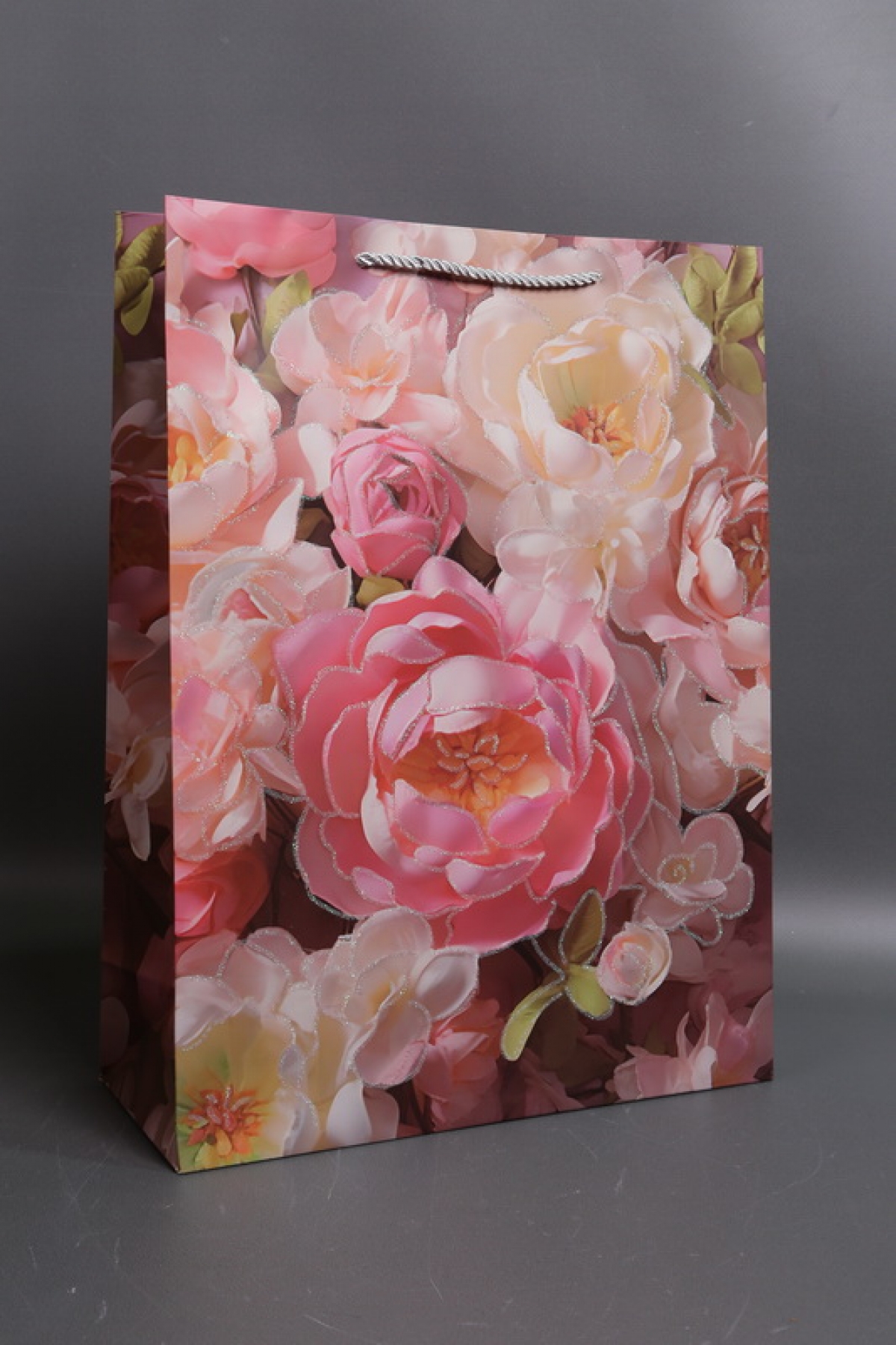 Сумка Люкс Пионы с блестками  31*42*12  L244 Цена за 1шт