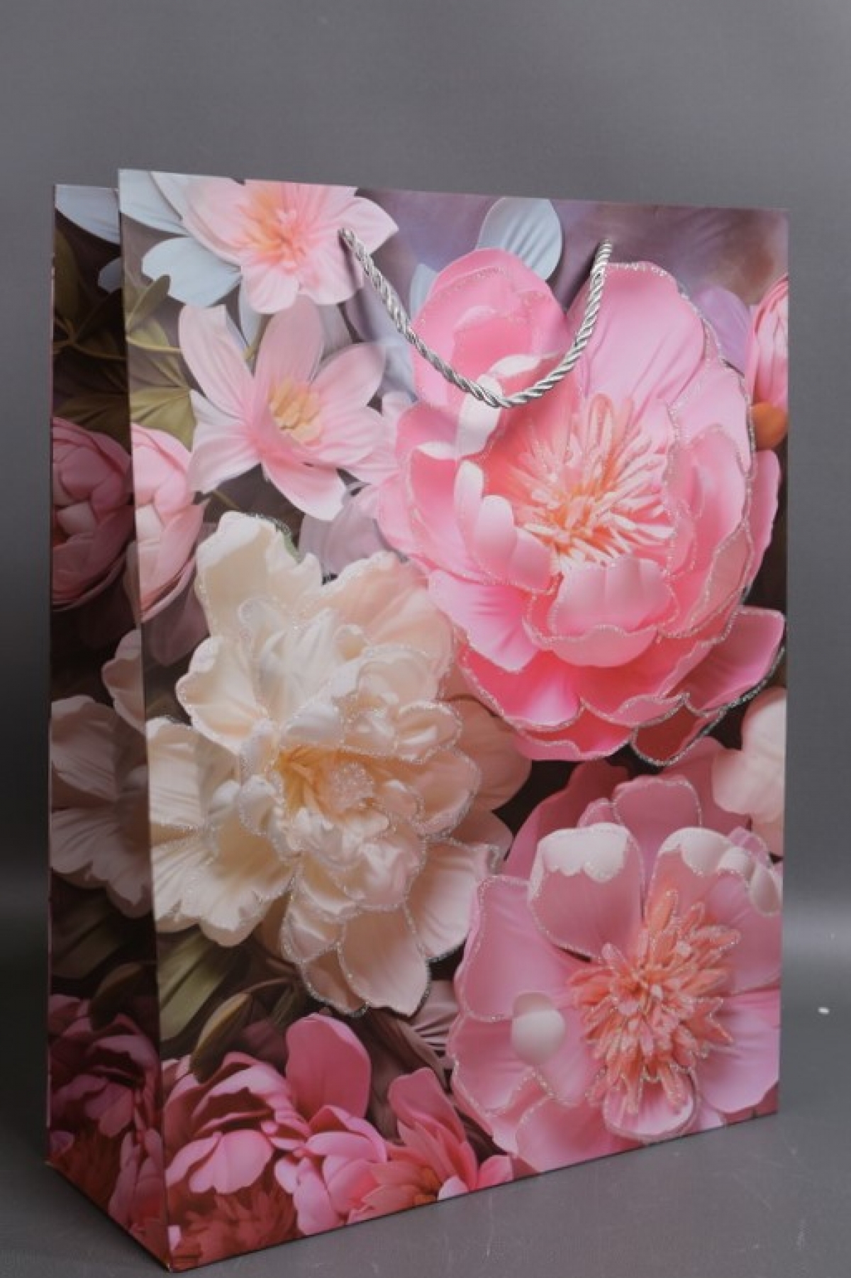 Сумка Люкс Пионы с блестками  31*42*12  L244 Цена за 1шт