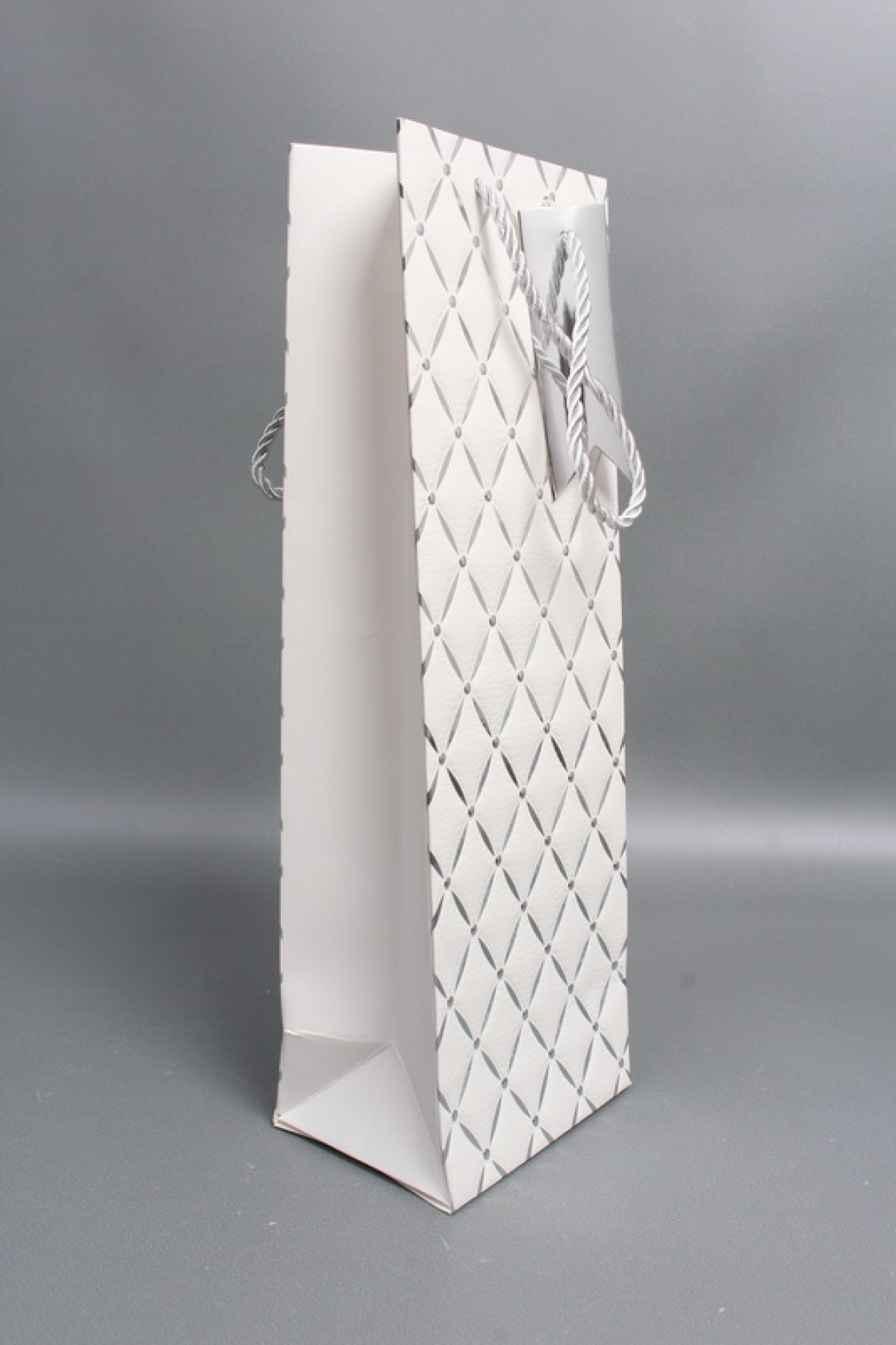 Сумка Люкс под Бутылку Алмазный узор 36*12*9 белый L580