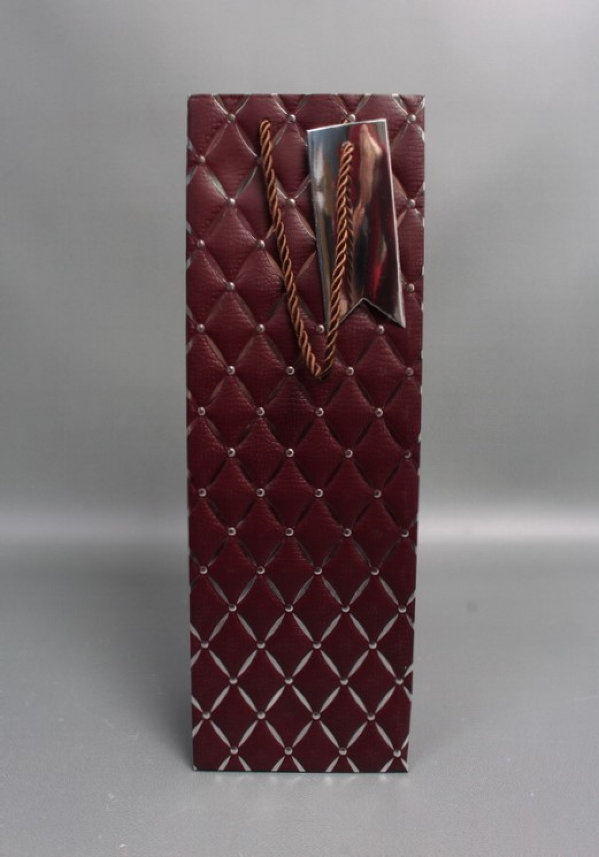 Сумка Люкс под Бутылку Алмазный узор 36*12*9 бордо L580