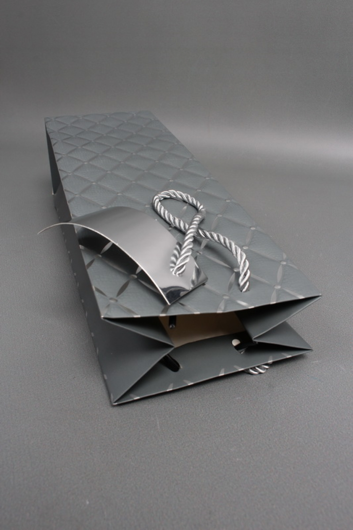 Сумка Люкс под Бутылку Алмазный узор 36*12*9 серый L580