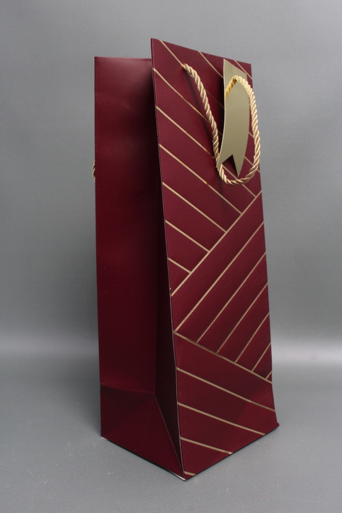 Сумка Люкс под Бутылку Золотая диагональ 37*14*12 бордо L590