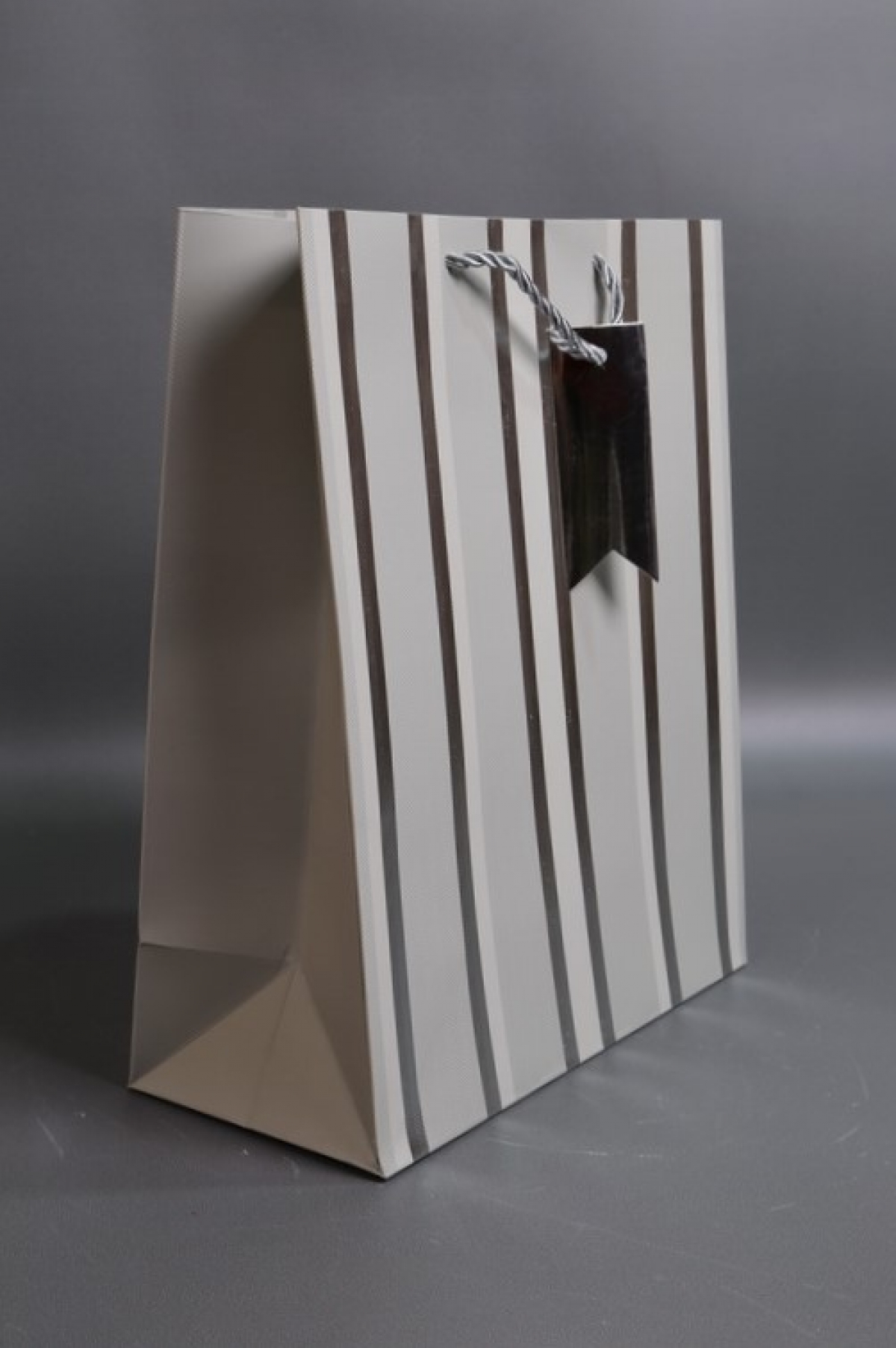 Сумка Люкс Полосы металл  32*26*12  серый  L569