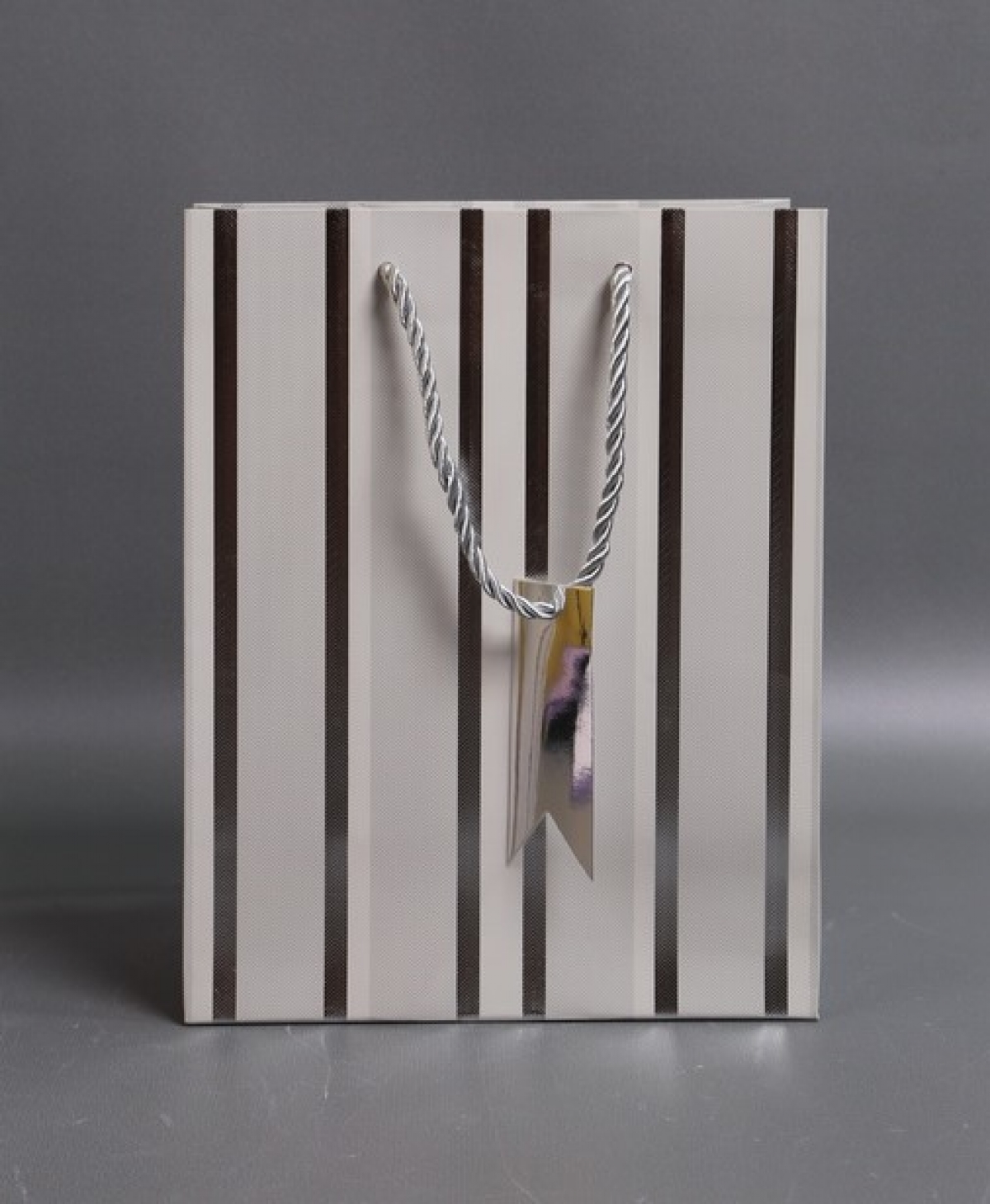 Сумка Люкс Полосы металл  18*23*10  серый  L570