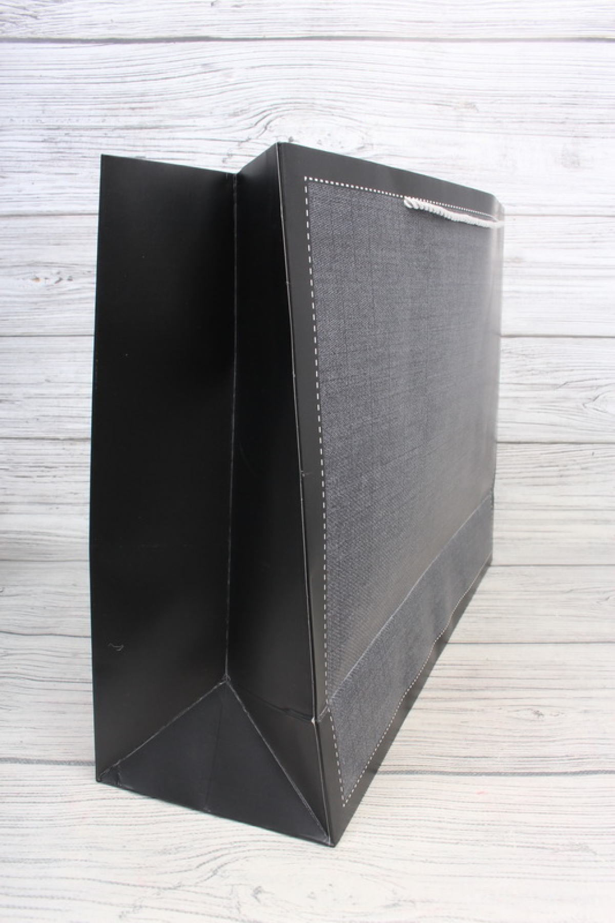 Сумка Люкс Рогожка с кантом 47*35*15  черный   L3936