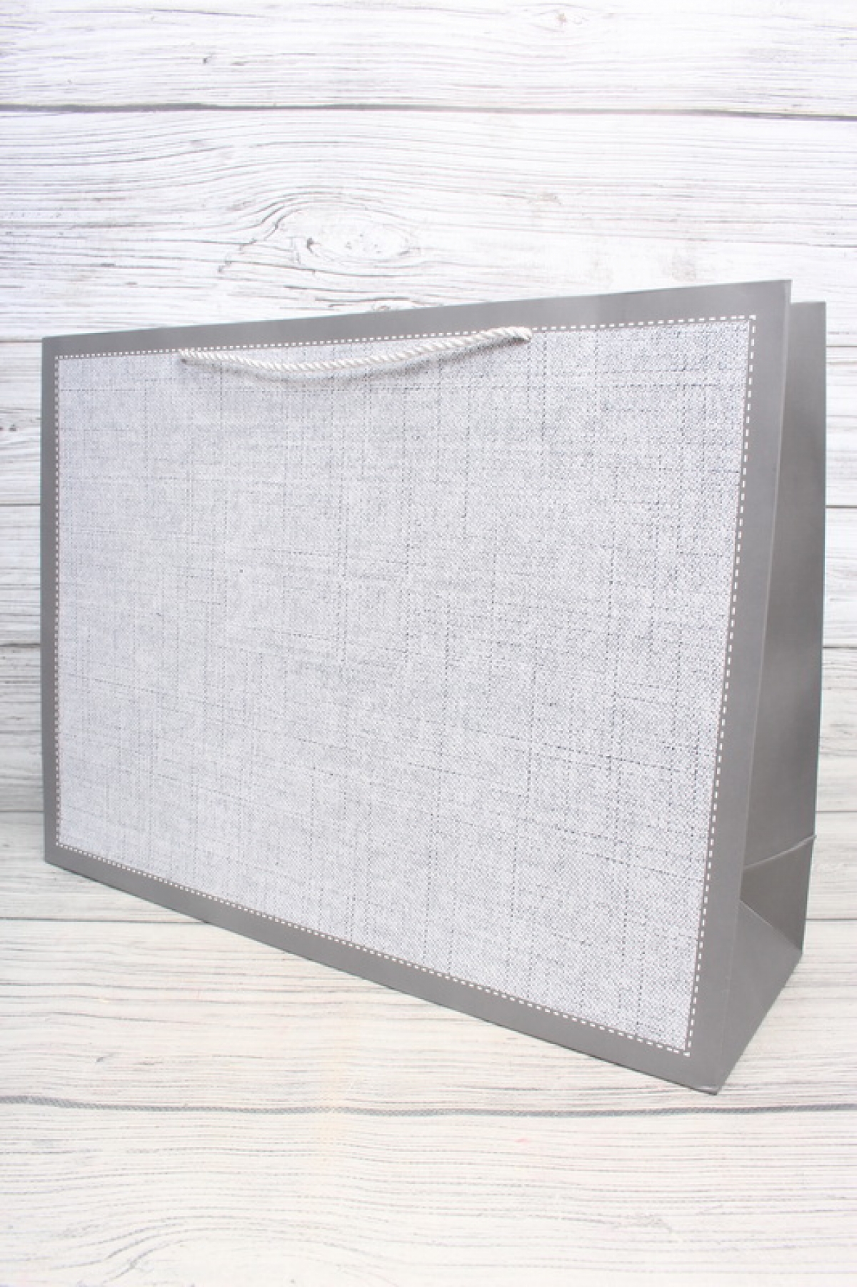 Сумка Люкс Рогожка с кантом 47*35*15  серый   L3936