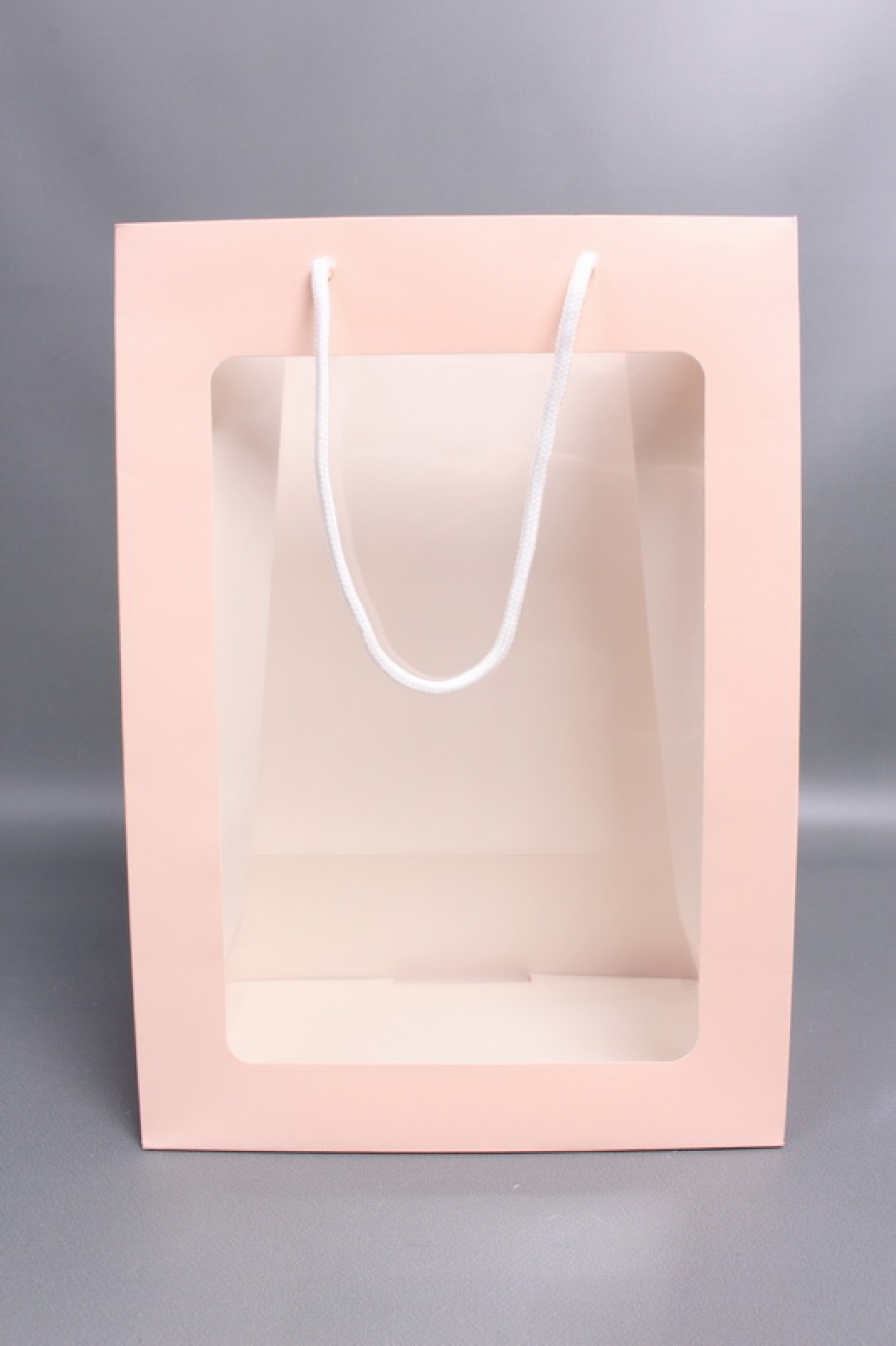 Сумка Люкс с окном 26*32*15 персик L341  Цена за 1шт