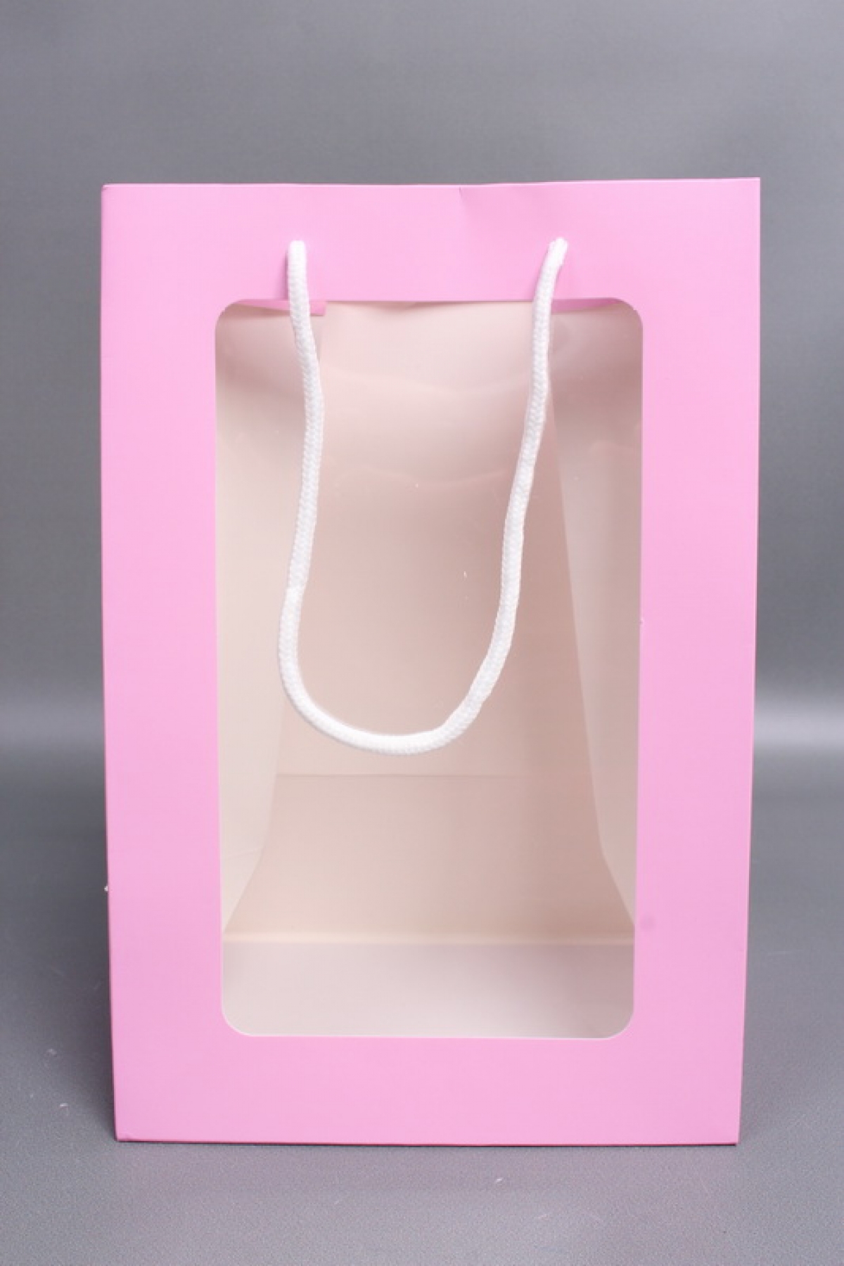 Сумка Люкс с окном малина 20*30*16см L341 Цена за 1шт