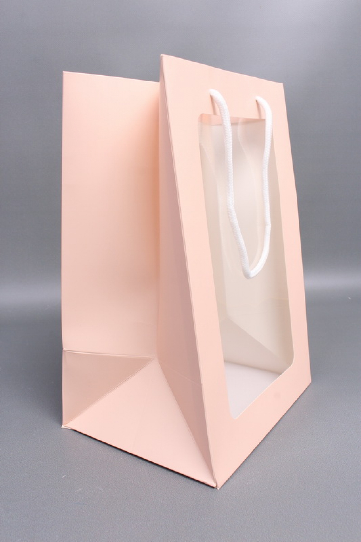 Сумка Люкс с окном персик 20*30*16см L341 Цена за 1шт