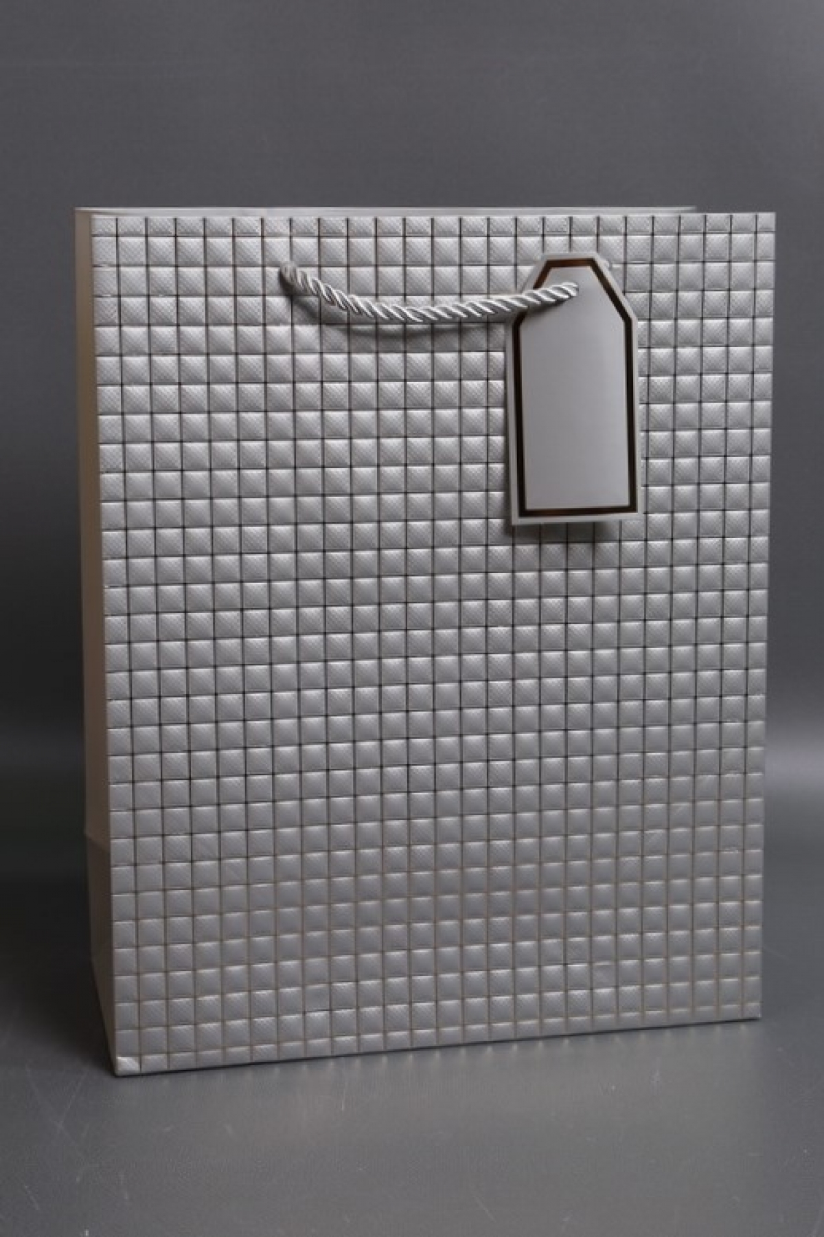 Сумка Люкс Тиснение клетка  26*32*12 серебро  L2932 Цена за 1шт