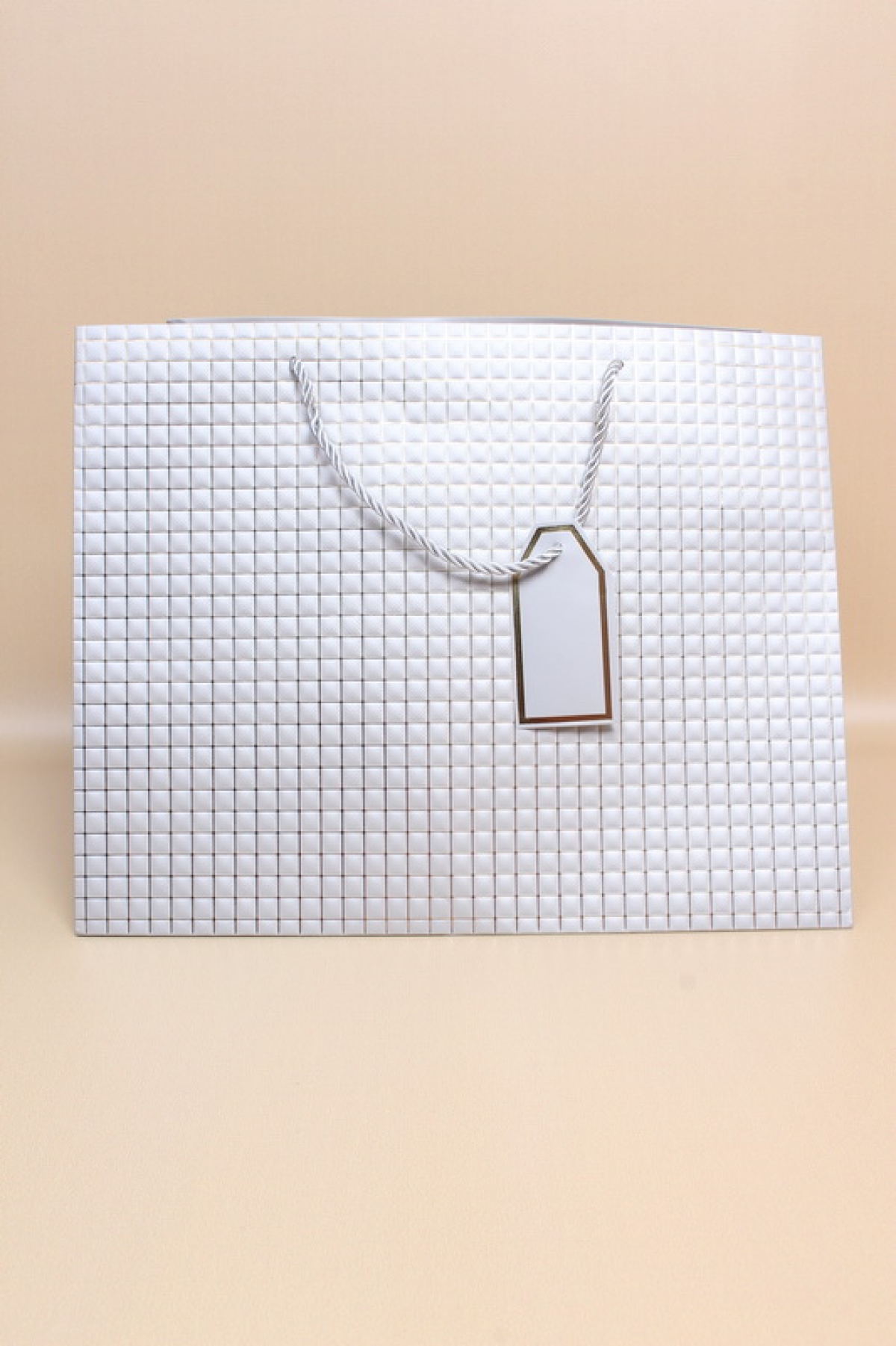 Сумка Люкс Тиснение Клетка 30*38*30см серебро  L604 Цена за 1шт