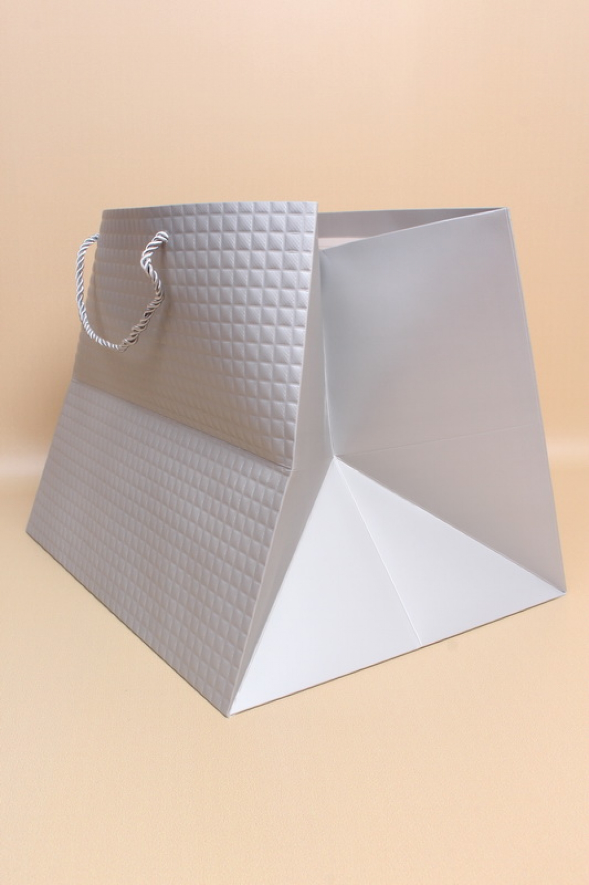 Сумка Люкс Тиснение Клетка 30*38*30см серебро  L604 Цена за 1шт