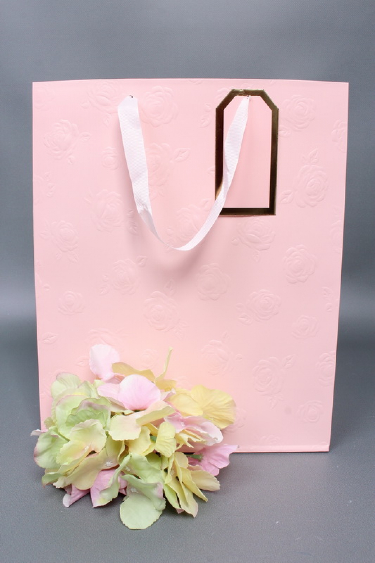 Сумка Люкс Тиснение Розы 32*26*12 персик Цена за 1шт  L459