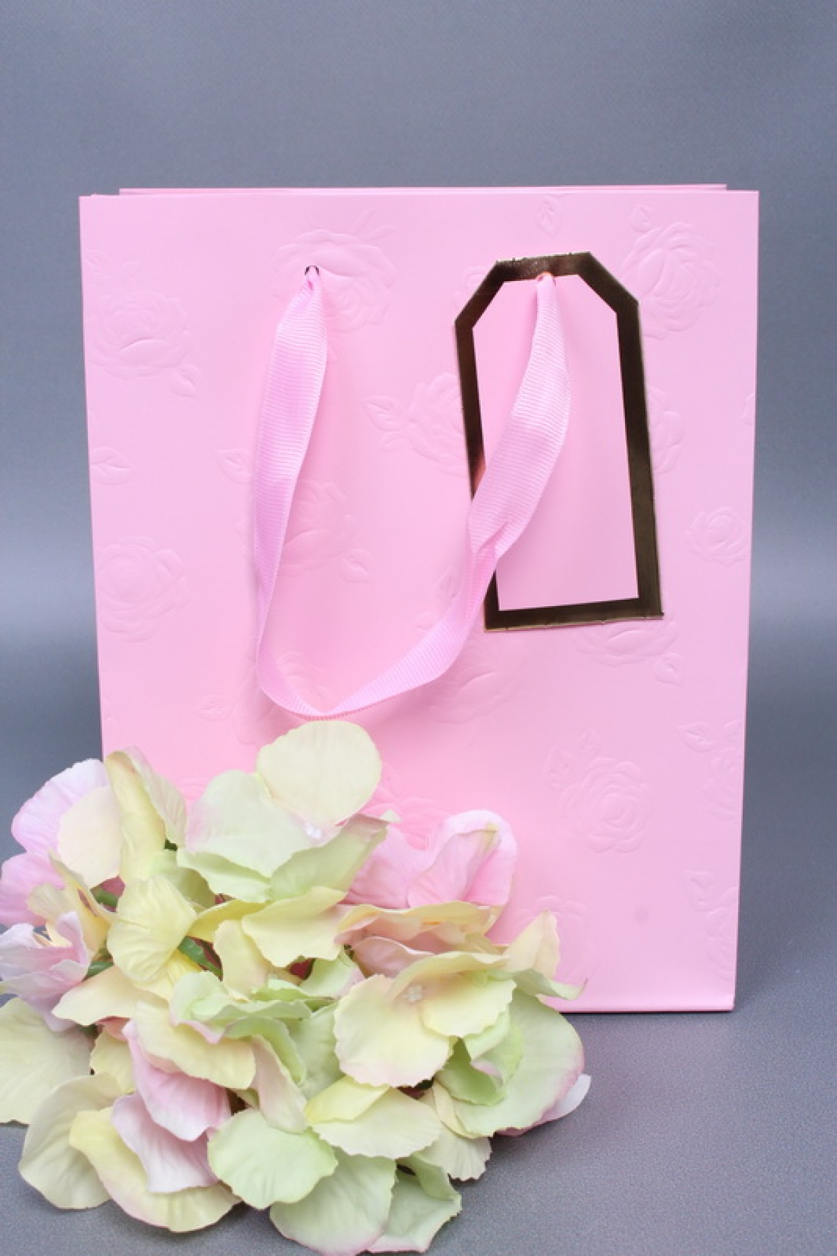 Сумка Люкс Тиснение Розы 18*23*10 розовый Цена за 1шт  L460