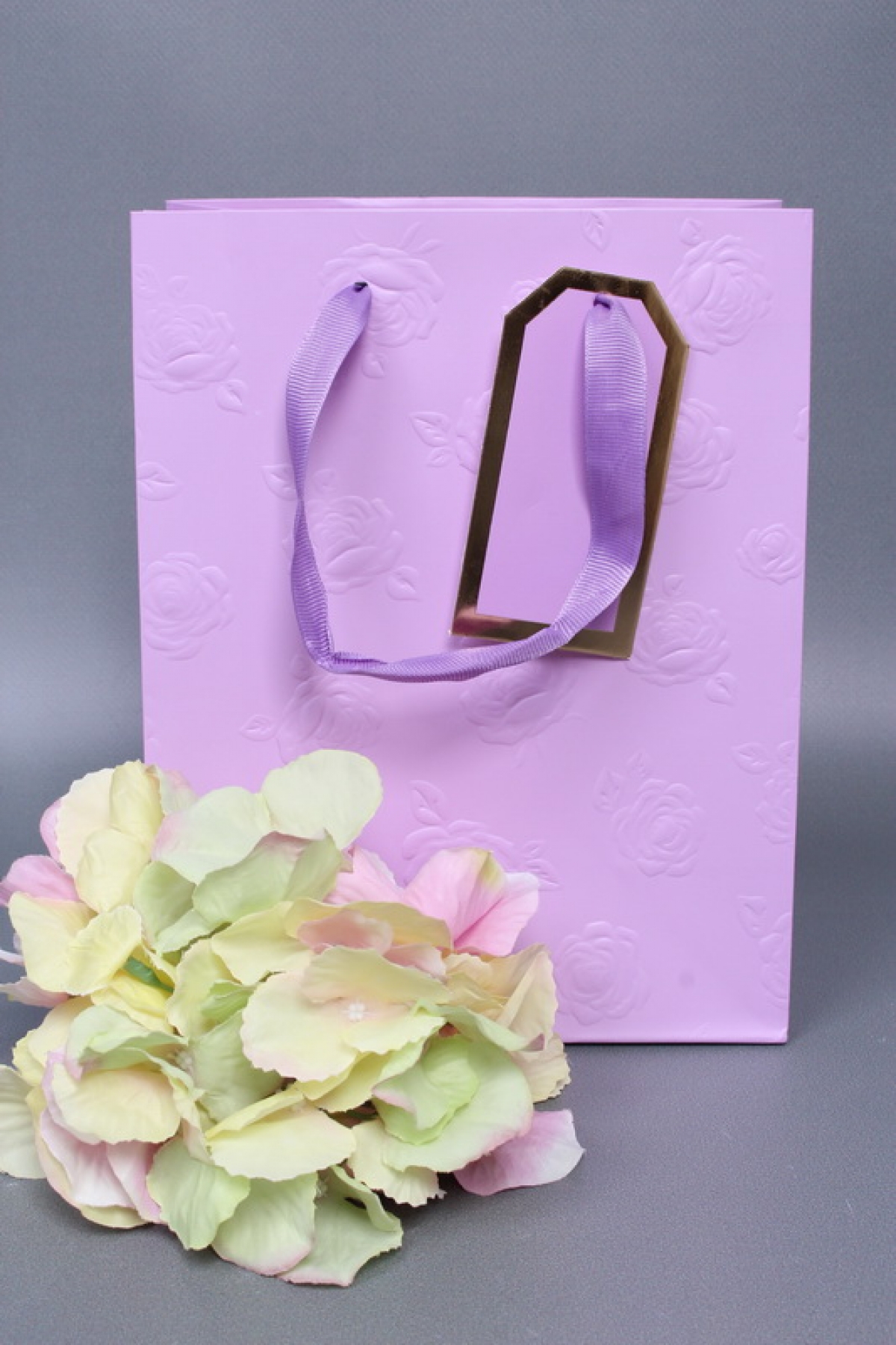 Сумка Люкс Тиснение Розы 18*23*10 сирень Цена за 1шт  L460