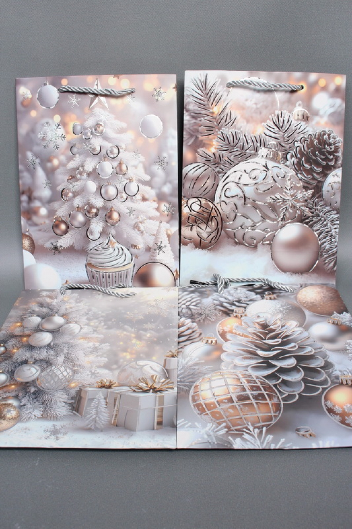 Сумка ЛЮКС Зимнее утро НГ с блестками 18*23*10  N1941