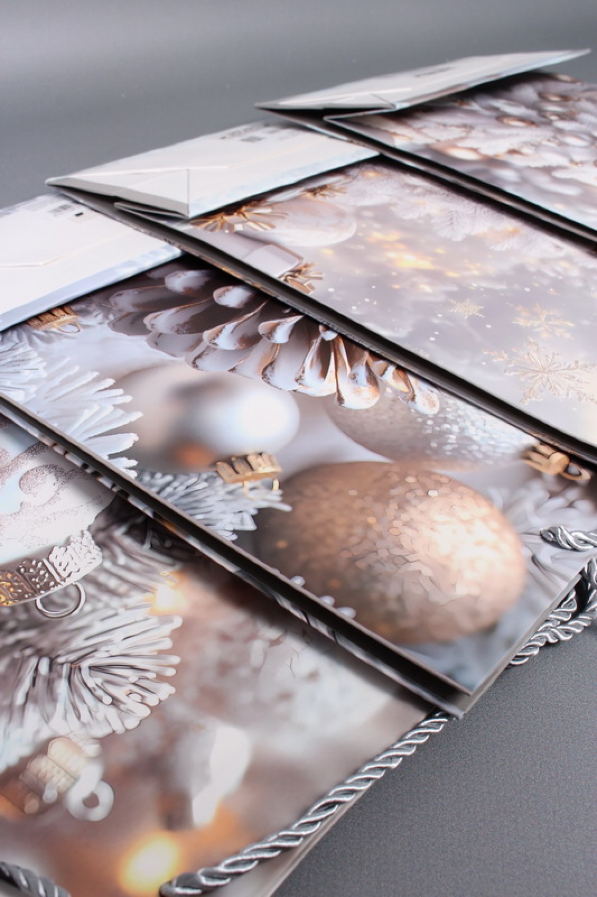 Сумка ЛЮКС Зимнее утро НГ с блестками 26*32*12  N1942