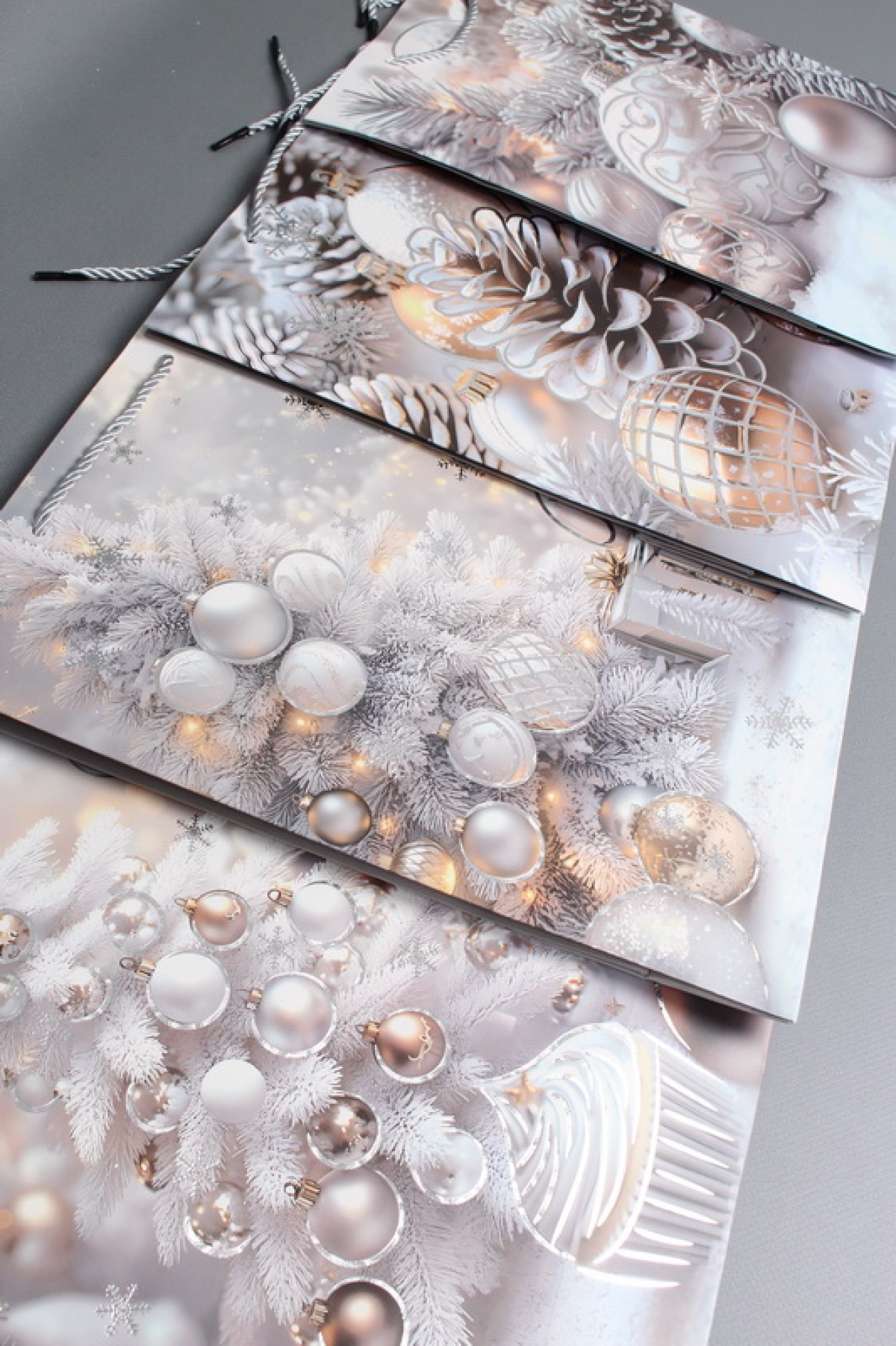 Сумка ЛЮКС Зимнее утро НГ с блестками 26*32*12  N1942