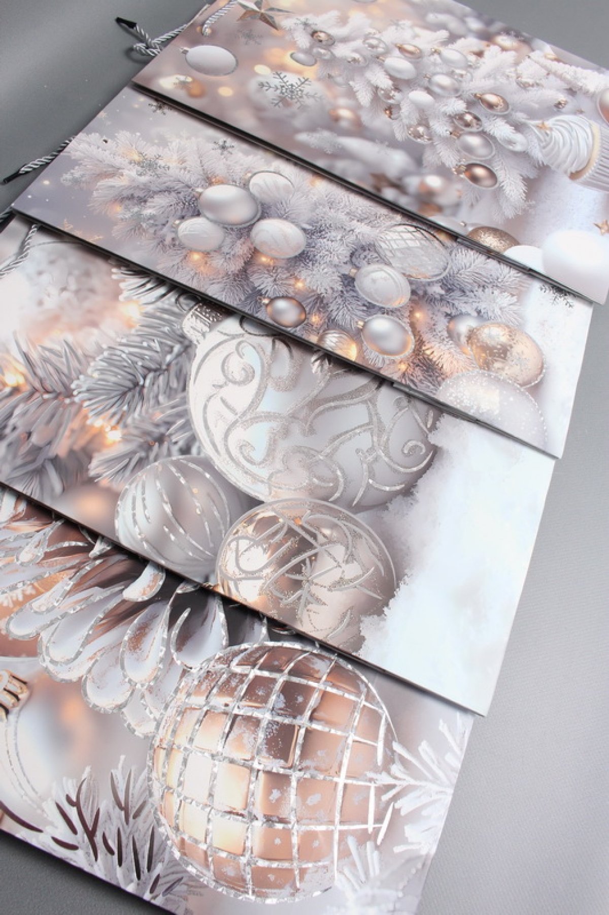 Сумка ЛЮКС Зимнее утро НГ с блестками 31*41*12  N1943