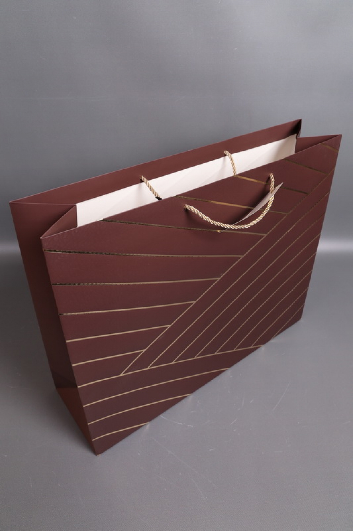 Сумка Люкс Золотая диагональ 50*40*15 шоколад   L497