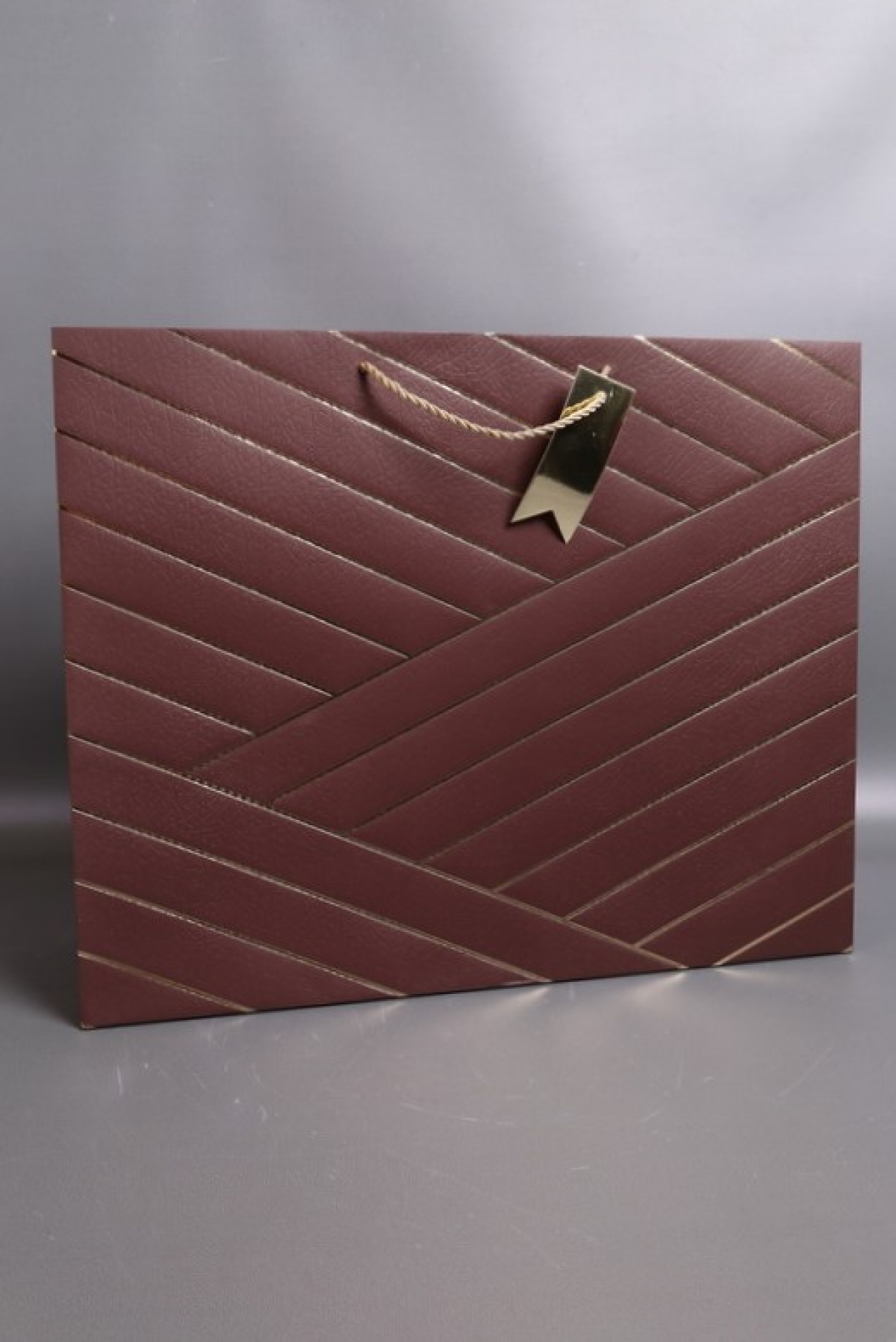 Сумка Люкс Золотая диагональ 50*40*15 шоколад   L497