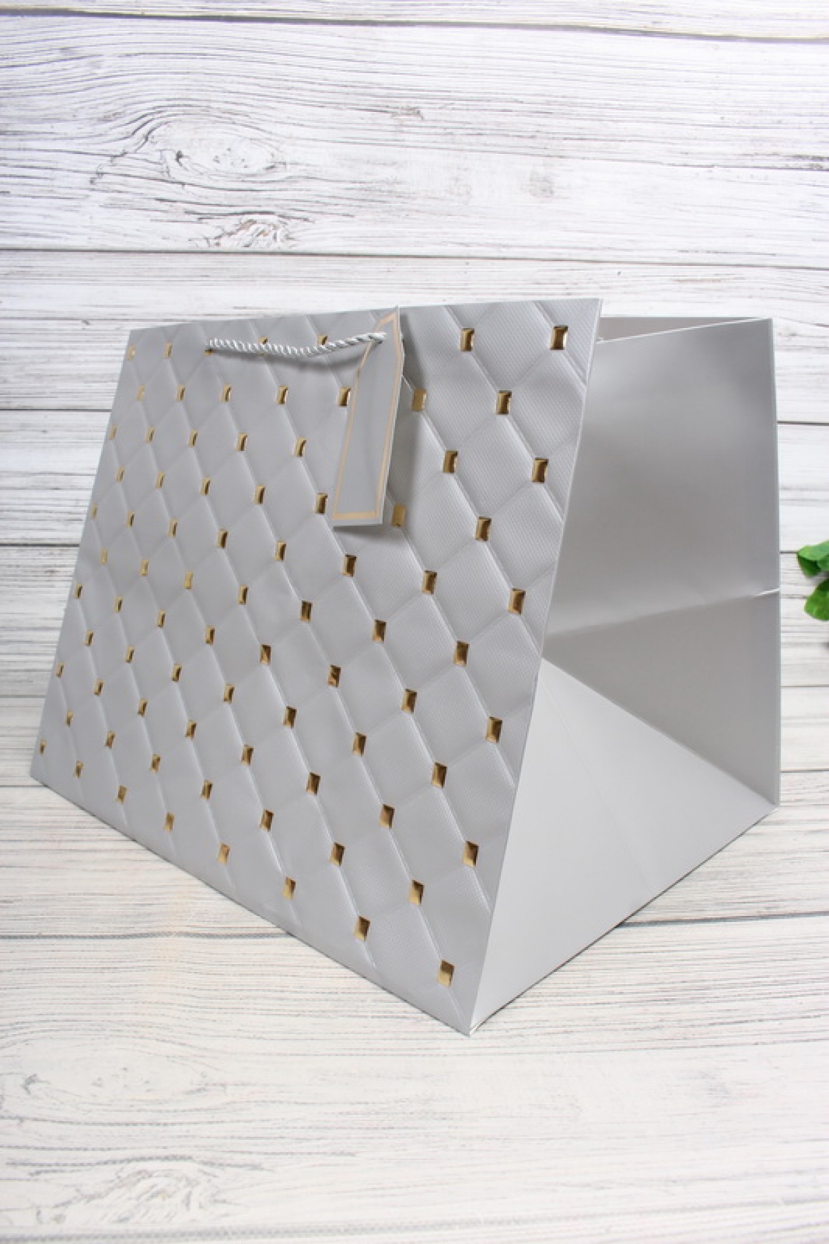 Сумка Люкс Золотая клетка 30*38*30 серебро L604N