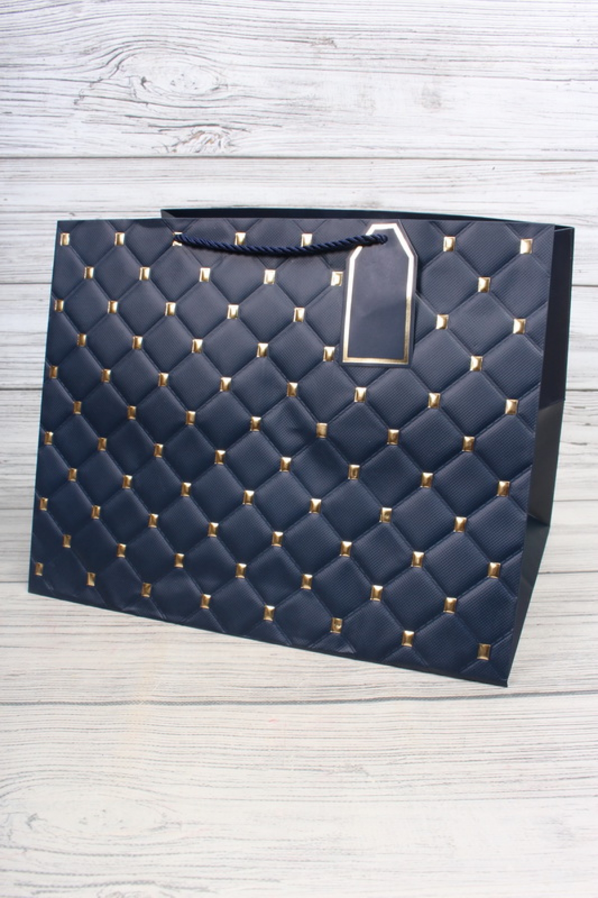Сумка Люкс Золотая клетка 30*38*30 синяя L604N