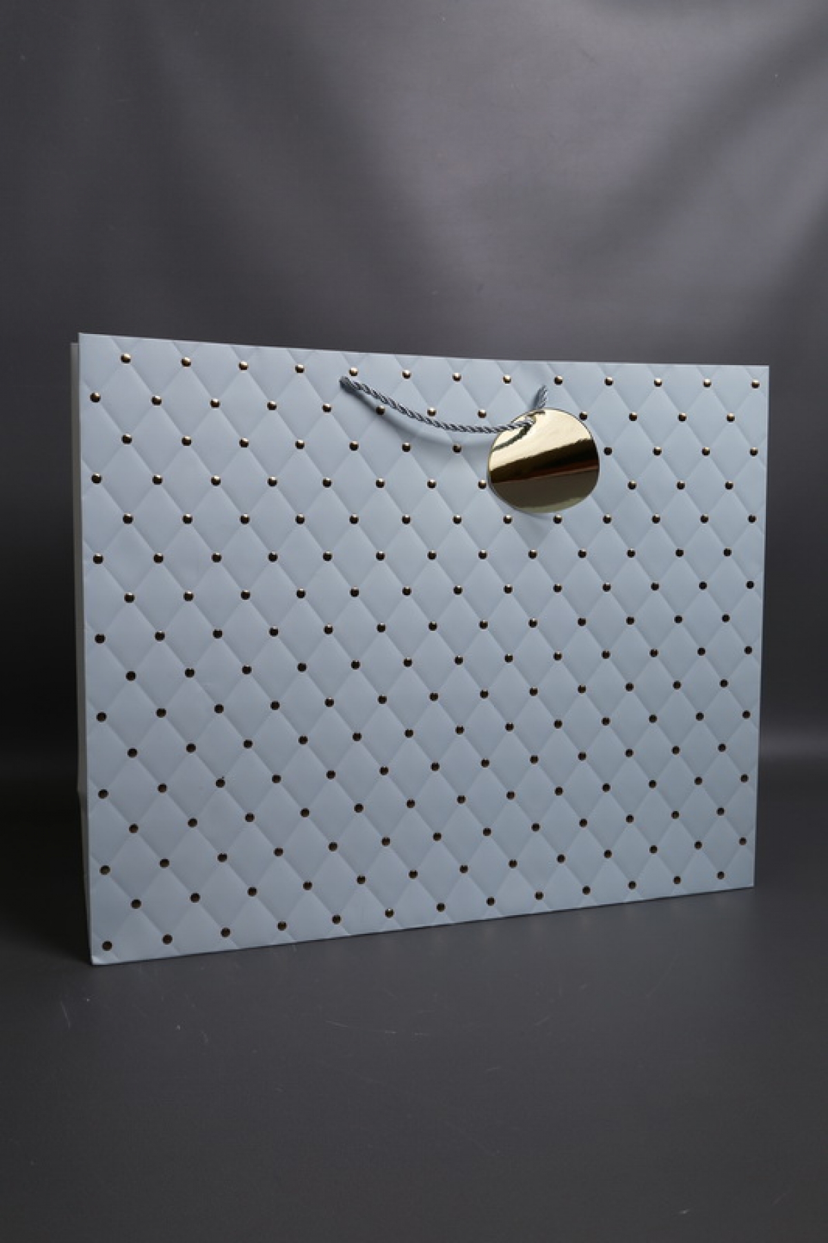 Сумка Люкс Золотая кнопка 50*40*15 голубой   L492