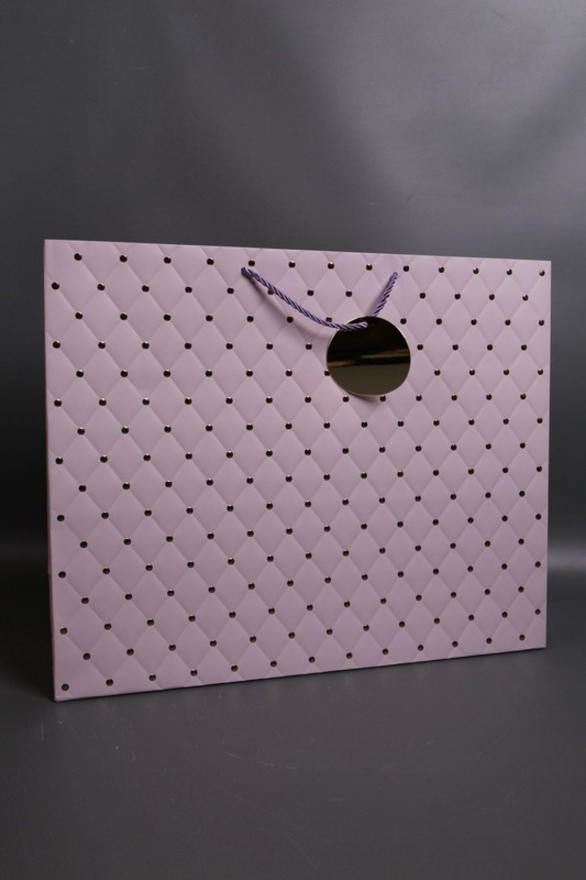 Сумка Люкс Золотая кнопка 50*40*15 лиловый    L492