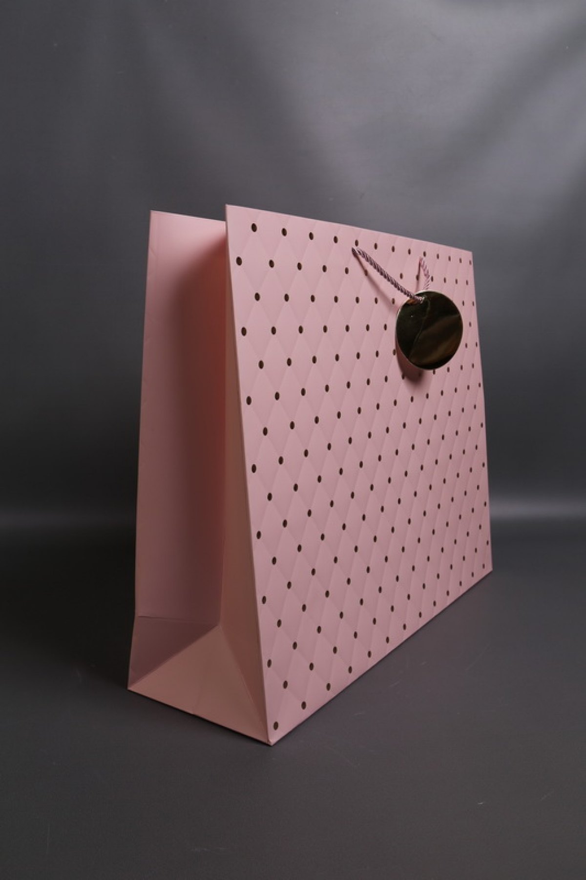 Сумка Люкс Золотая кнопка 50*40*15 розовый    L492