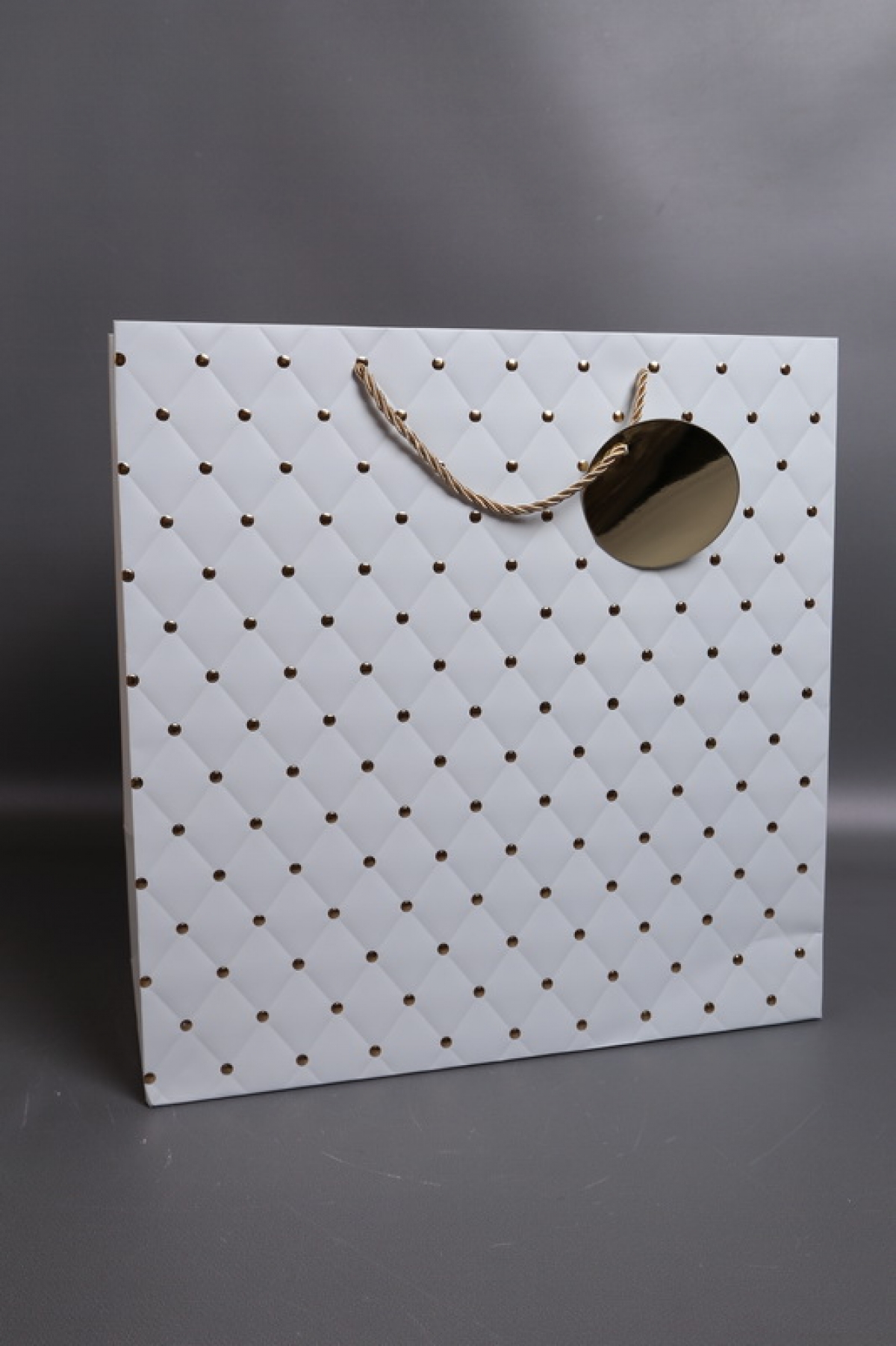 Сумка Люкс Золотая кнопка  38*38*18   голубая   L495