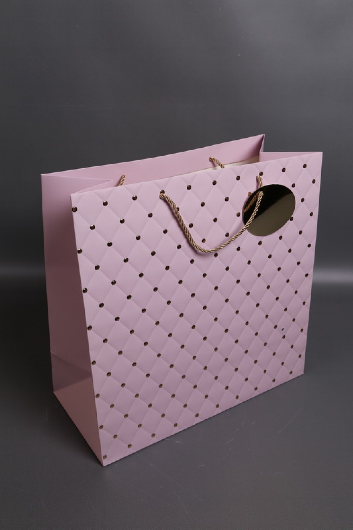 Сумка Люкс Золотая кнопка  38*38*18   лиловая  L495