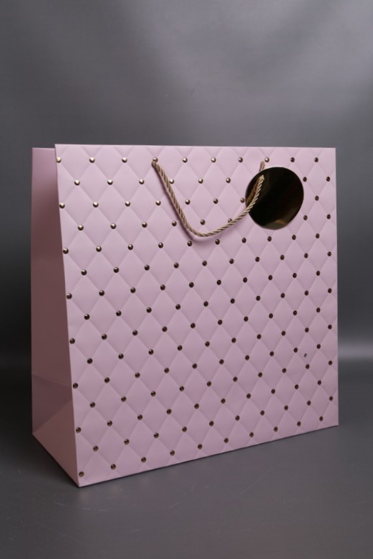 Сумка Люкс Золотая кнопка  38*38*18   лиловая  L495