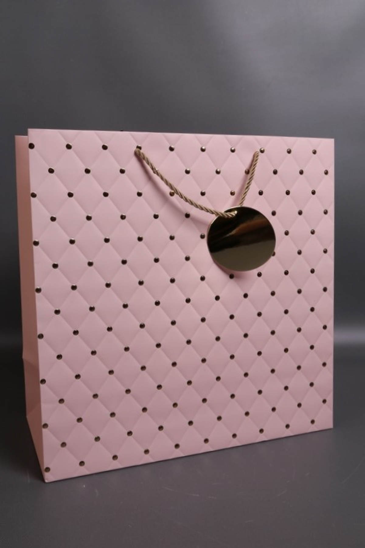 Сумка Люкс Золотая кнопка  38*38*18   розовая   L495