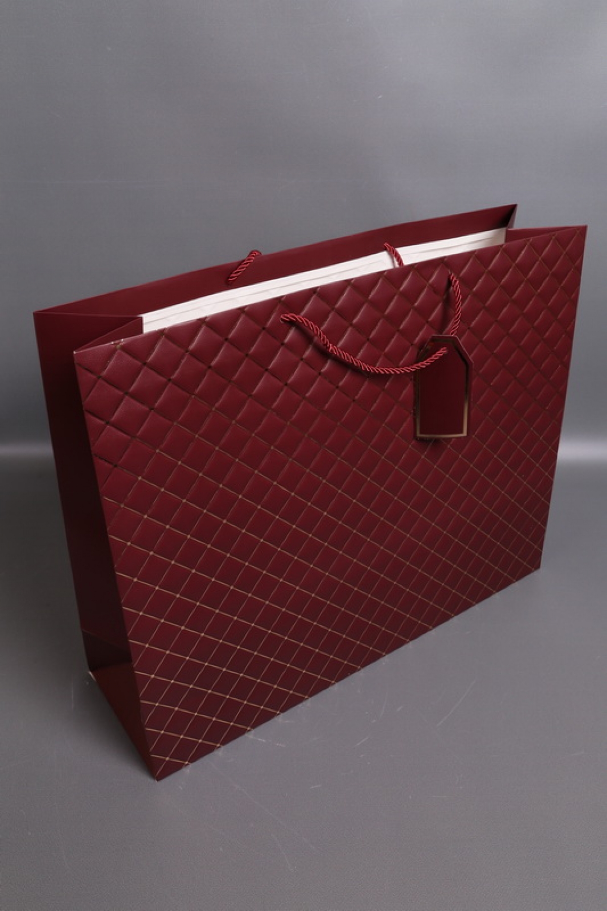 Сумка Люкс Золотой Ромб 50*40*15  бордо L402 Цена за 1шт