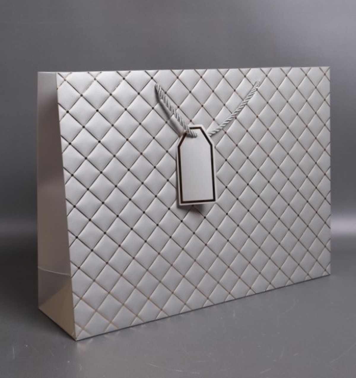 Сумка Люкс Золотой Ромб 31*42*12  серебро L401 Цена за 1шт