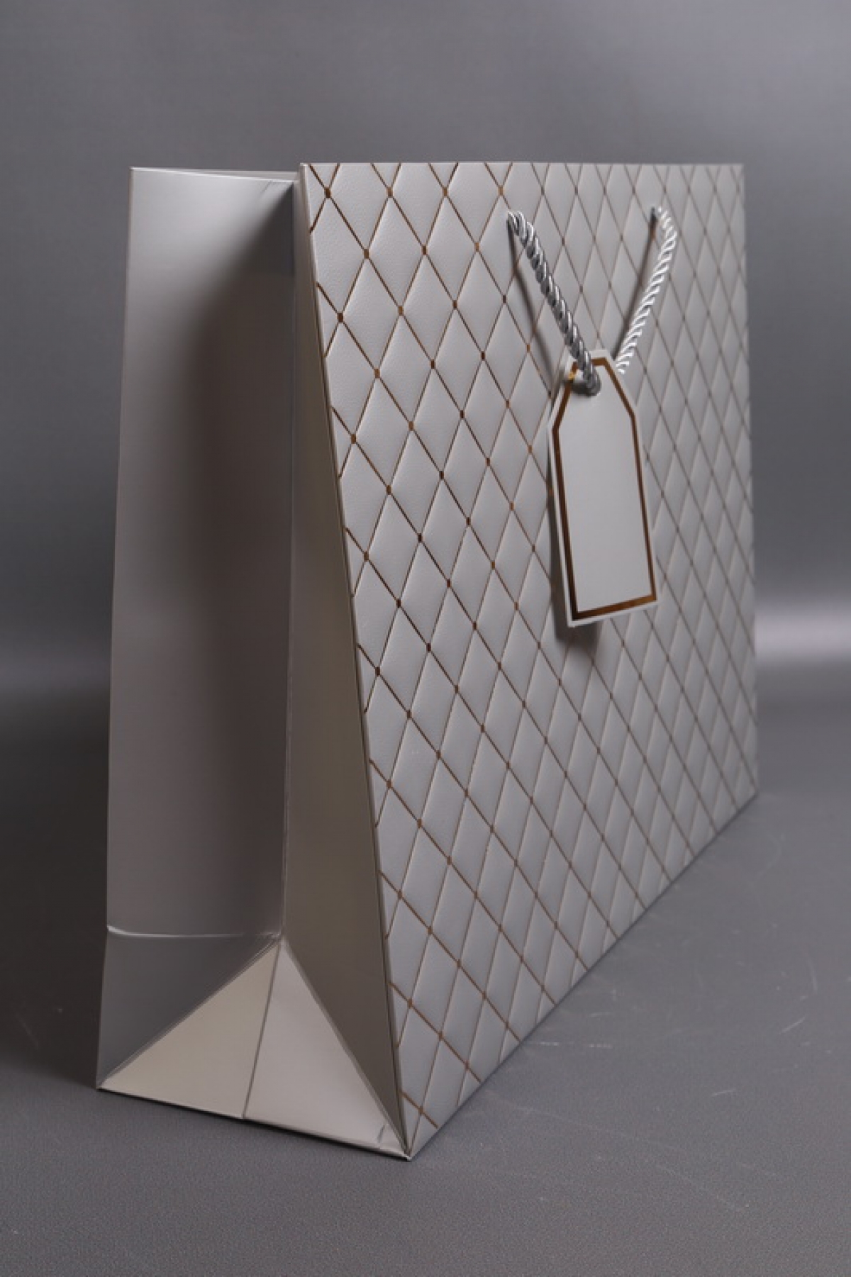 Сумка Люкс Золотой Ромб 31*42*12  серебро L401 Цена за 1шт