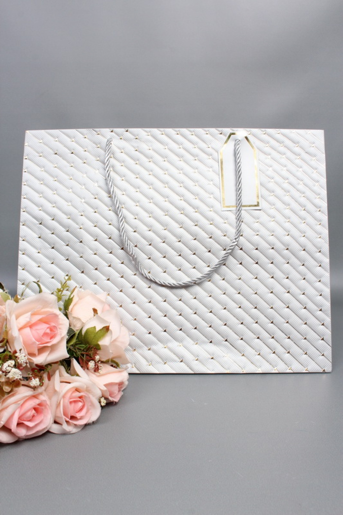 Сумка ЛЮКС Золотые стрелы 30*38*30 серебро L604