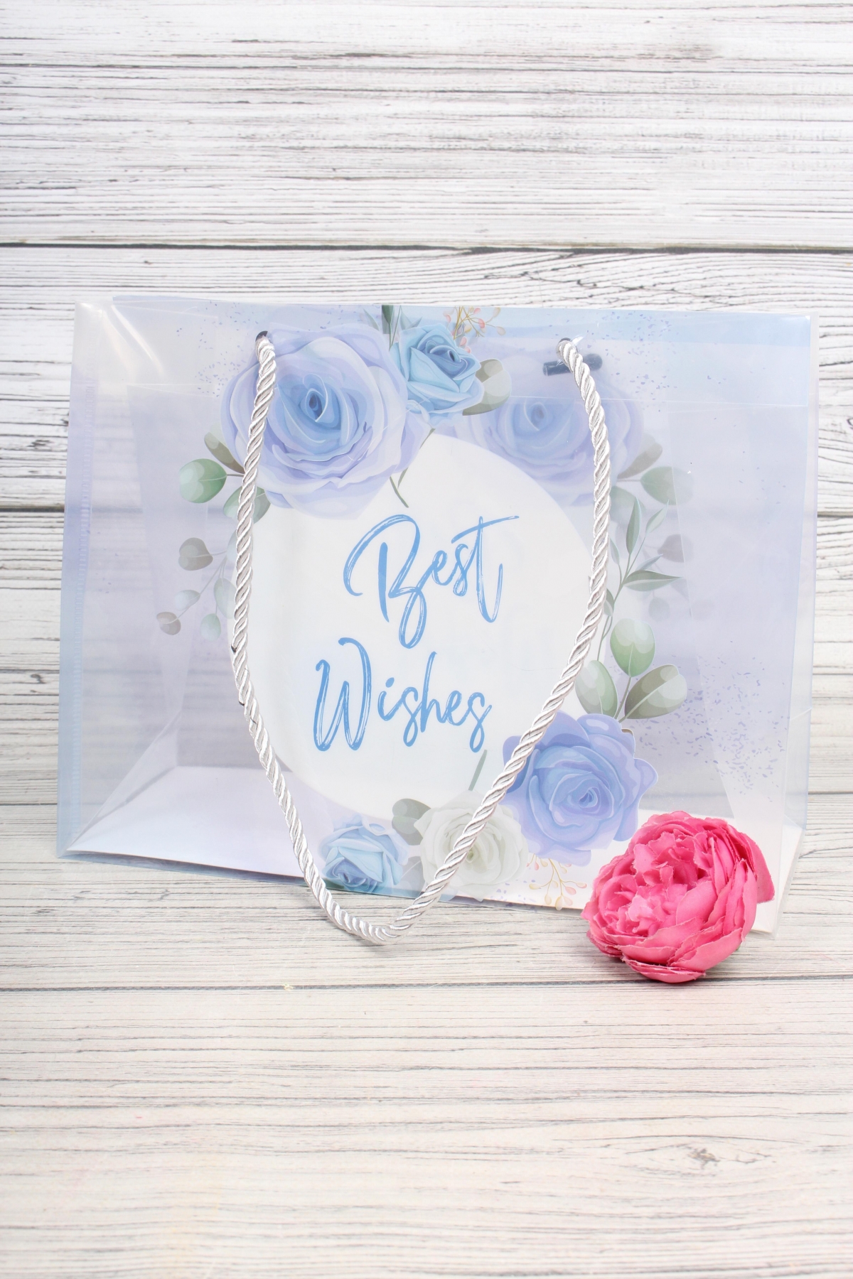 Сумка пластиковая "Best Wishes" 3, 27x21x11см  7329Н
